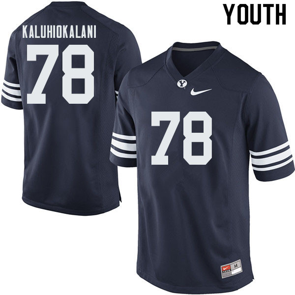 Youth #78 Kamalani Kaluhiokalani BYU Cougars College Football Jerseys Sale-Navy